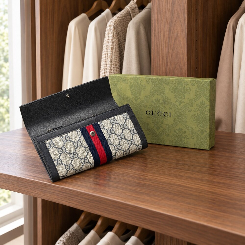 Gucci Ophidia GG Supreme Long Flap Wallet - Picture 6 of 6